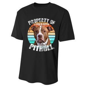 Pit Bull Owner Lover Retro Pitbull Performance Sprint T-Shirt