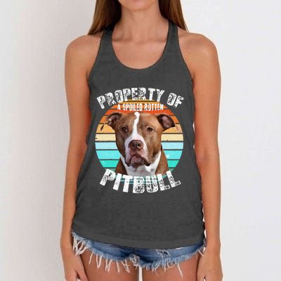 Pit Bull Owner Lover Retro Pitbull Women's Knotted Racerback Tank