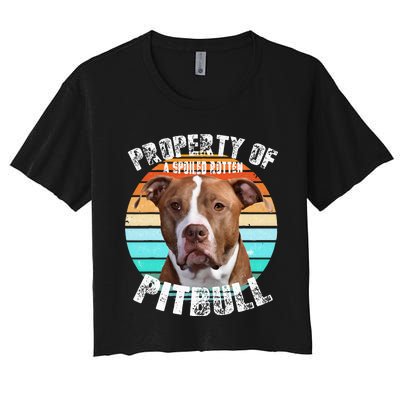 Pit Bull Owner Lover Retro Pitbull Women's Crop Top Tee