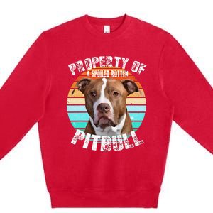 Pit Bull Owner Lover Retro Pitbull Premium Crewneck Sweatshirt