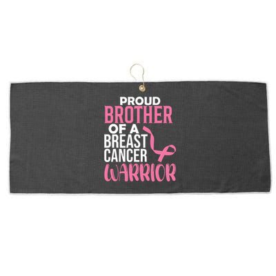 Proud Brother Of A Breast Cancer Warrior Large Microfiber Waffle Golf Towel