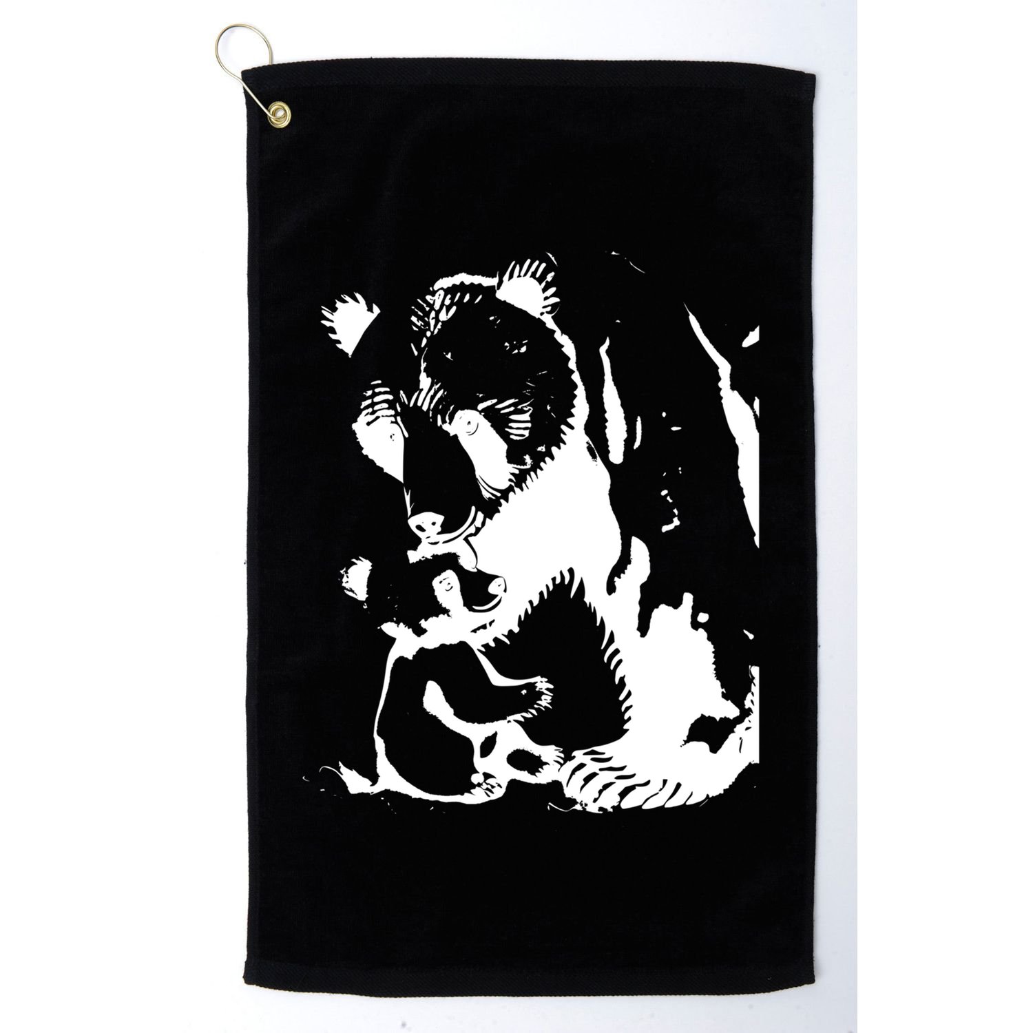 Papa Bear Or Mama Bear With Bear Animal Gift Golf Towel
