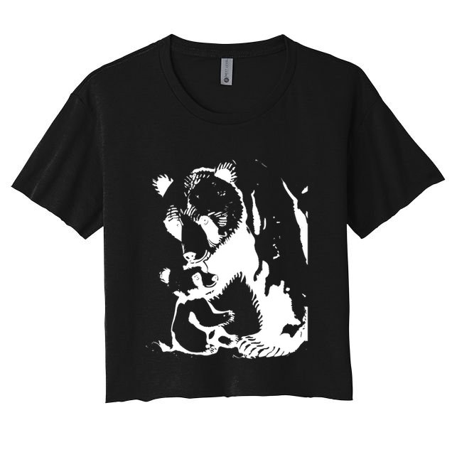 Papa Bear Or Mama Bear With Bear Animal Gift Crop Top