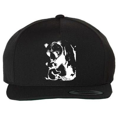 Papa Bear Or Mama Bear With Bear Animal Gift Wool Snapback Cap