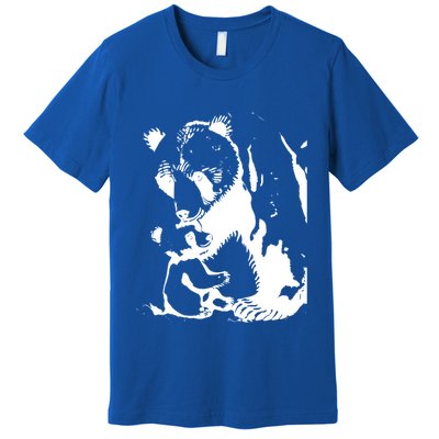 Papa Bear Or Mama Bear With Bear Animal Gift Premium T-Shirt
