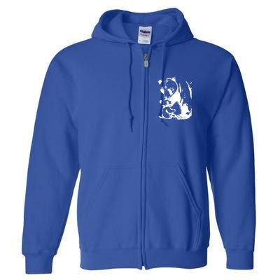 Papa Bear Or Mama Bear With Bear Animal Gift Full Zip Hoodie