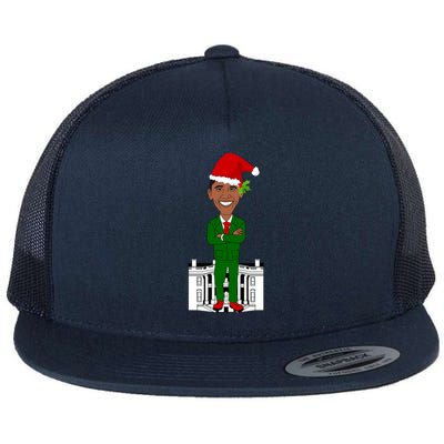 President Barack Obama Santa Claus Ugly Christmas Funny Xmas Gift Flat Bill Trucker Hat