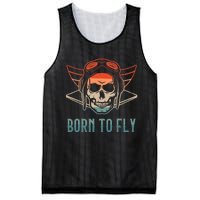 Pilot Born O Fly Airplane Plane Aviator Airport Pilots Mesh Reversible Basketball Jersey Tank