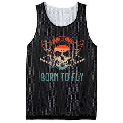 Pilot Born O Fly Airplane Plane Aviator Airport Pilots Mesh Reversible Basketball Jersey Tank