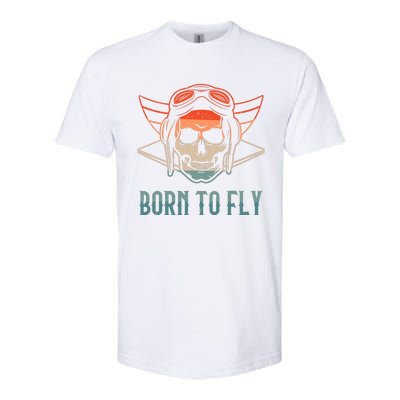 Pilot Born O Fly Airplane Plane Aviator Airport Pilots Softstyle® CVC T-Shirt