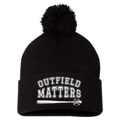 Playing Baseball Outfield Matters Baseball Outfields Funny Pom Pom 12in Knit Beanie