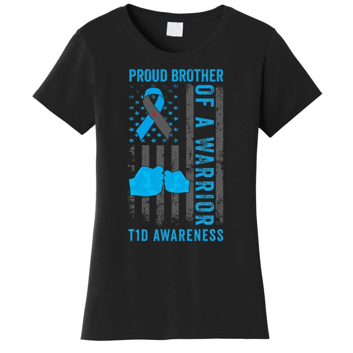 Proud Brother Of A T1d Warrior Type 1 Diabetes Awareness Women's T-Shirt