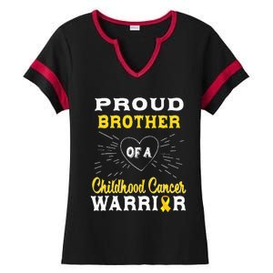 Proud Brother Of A Childhood Cancer Warrior Awareness Ladies Halftime Notch Neck Tee