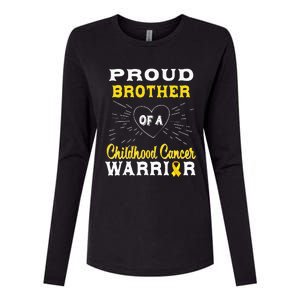 Proud Brother Of A Childhood Cancer Warrior Awareness Womens Cotton Relaxed Long Sleeve T-Shirt