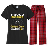 Proud Brother Of A Childhood Cancer Warrior Awareness Women's Flannel Pajama Set