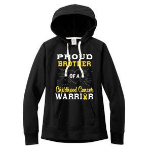 Proud Brother Of A Childhood Cancer Warrior Awareness Women's Fleece Hoodie