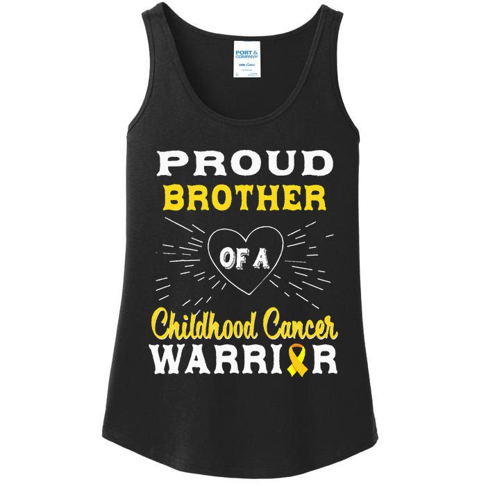 Proud Brother Of A Childhood Cancer Warrior Awareness Ladies Essential Tank