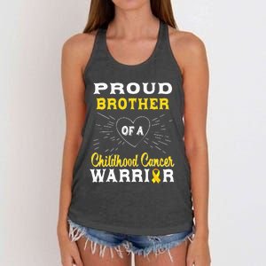 Proud Brother Of A Childhood Cancer Warrior Awareness Women's Knotted Racerback Tank