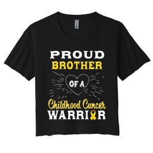 Proud Brother Of A Childhood Cancer Warrior Awareness Women's Crop Top Tee