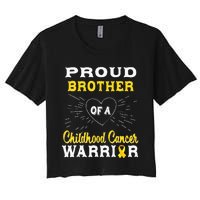 Proud Brother Of A Childhood Cancer Warrior Awareness Women's Crop Top Tee