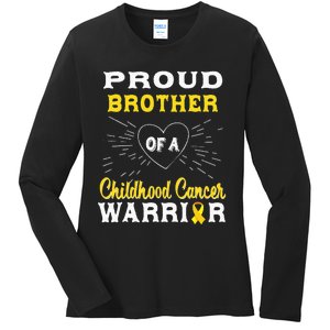 Proud Brother Of A Childhood Cancer Warrior Awareness Ladies Long Sleeve Shirt