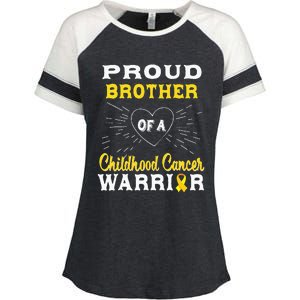 Proud Brother Of A Childhood Cancer Warrior Awareness Enza Ladies Jersey Colorblock Tee