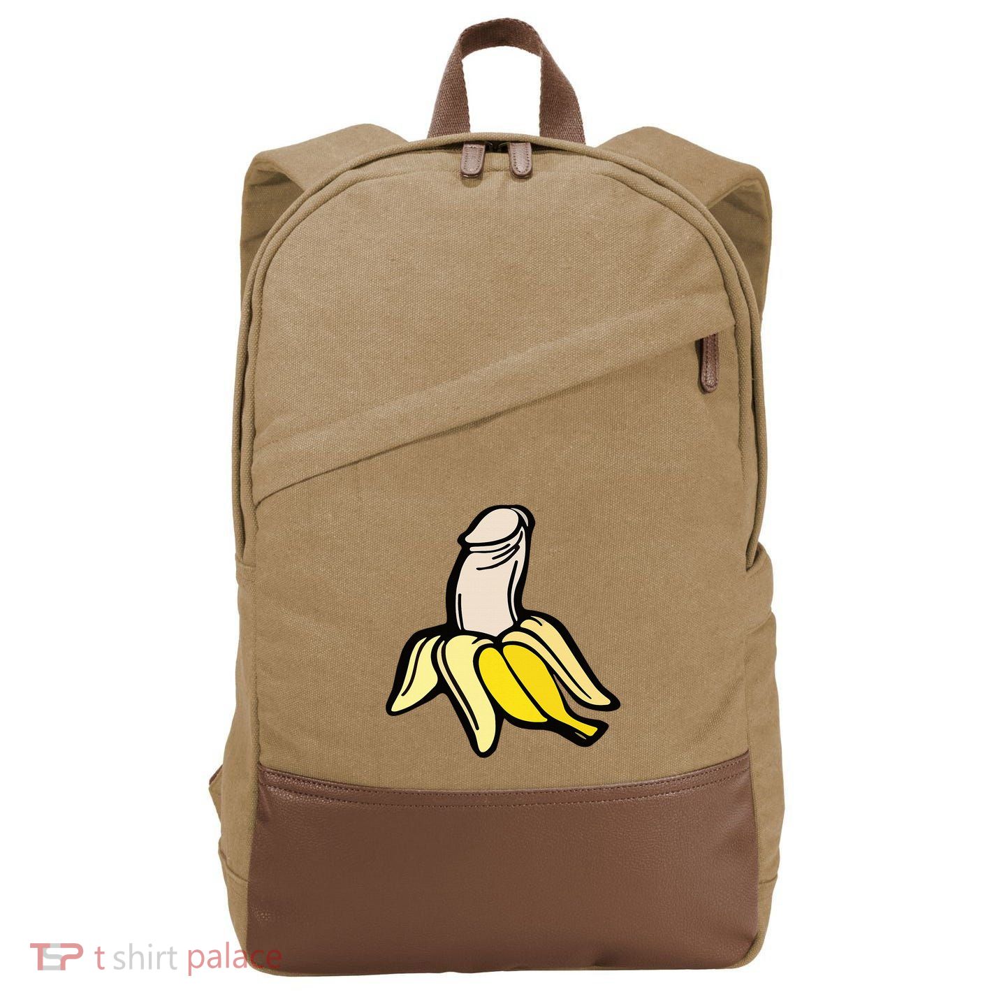 Penis Banana Cotton Canvas Backpack