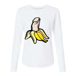 Penis Banana Womens Cotton Relaxed Long Sleeve T-Shirt