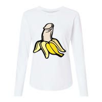 Penis Banana Womens Cotton Relaxed Long Sleeve T-Shirt