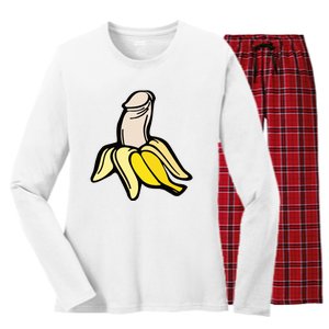 Penis Banana Women's Long Sleeve Flannel Pajama Set 