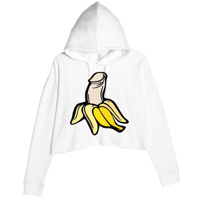 Penis Banana Crop Fleece Hoodie