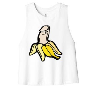 Penis Banana Women's Racerback Cropped Tank