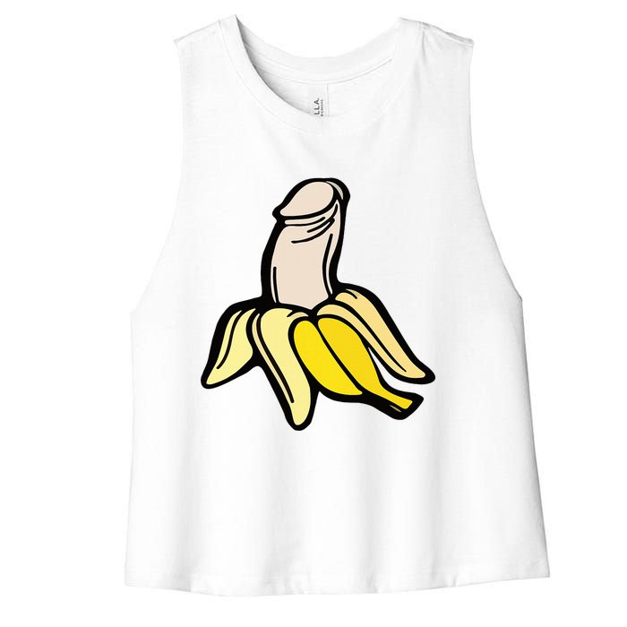 Penis Banana Women's Racerback Cropped Tank