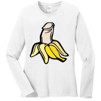 Penis Banana Ladies Long Sleeve Shirt