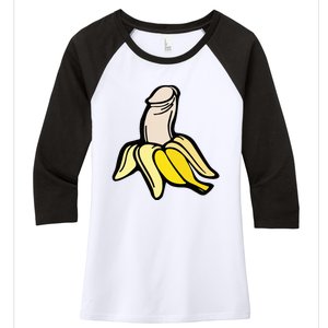 Penis Banana Women's Tri-Blend 3/4-Sleeve Raglan Shirt