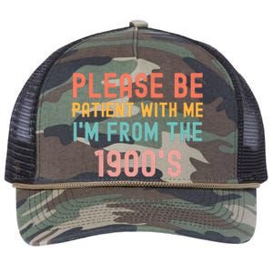 Please Be Patient With Me IM From The 1900S Funny Saying Retro Rope Trucker Hat Cap