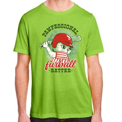 Professional Baseball Player Cat Cute Adult ChromaSoft Performance T-Shirt