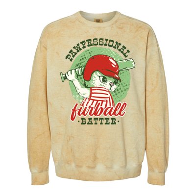 Professional Baseball Player Cat Cute Colorblast Crewneck Sweatshirt