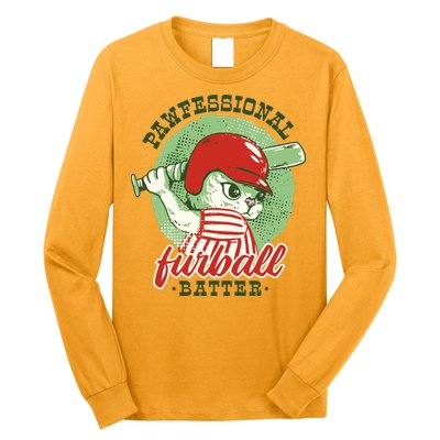 Professional Baseball Player Cat Cute Long Sleeve Shirt