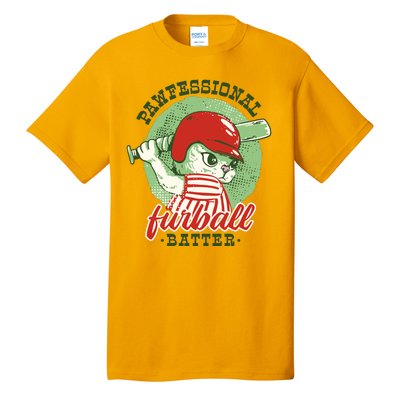 Professional Baseball Player Cat Cute Tall T-Shirt