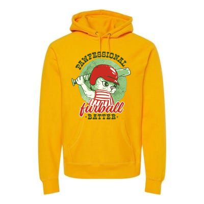 Professional Baseball Player Cat Cute Premium Hoodie