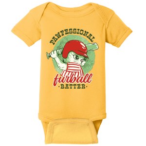 Professional Baseball Player Cat Cute Baby Bodysuit