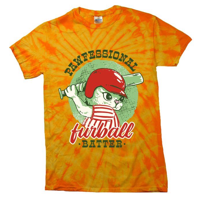 Professional Baseball Player Cat Cute Tie-Dye T-Shirt