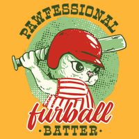 Professional Baseball Player Cat Cute Tie-Dye T-Shirt