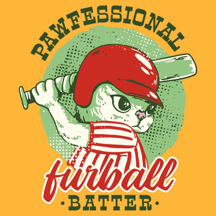 Professional Baseball Player Cat Cute Tie-Dye T-Shirt