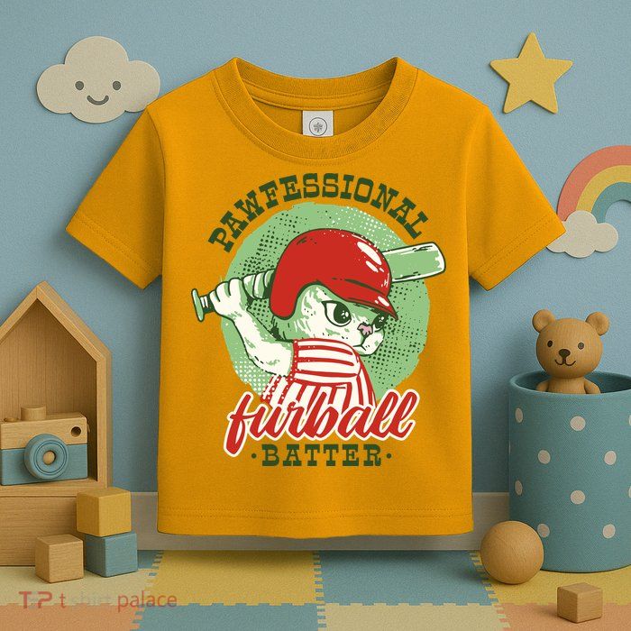 Professional Baseball Player Cat Cute Toddler T-Shirt