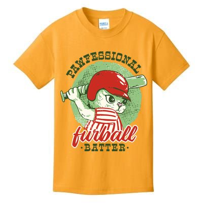 Professional Baseball Player Cat Cute Kids T-Shirt