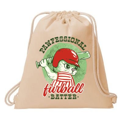 Professional Baseball Player Cat Cute Drawstring Bag