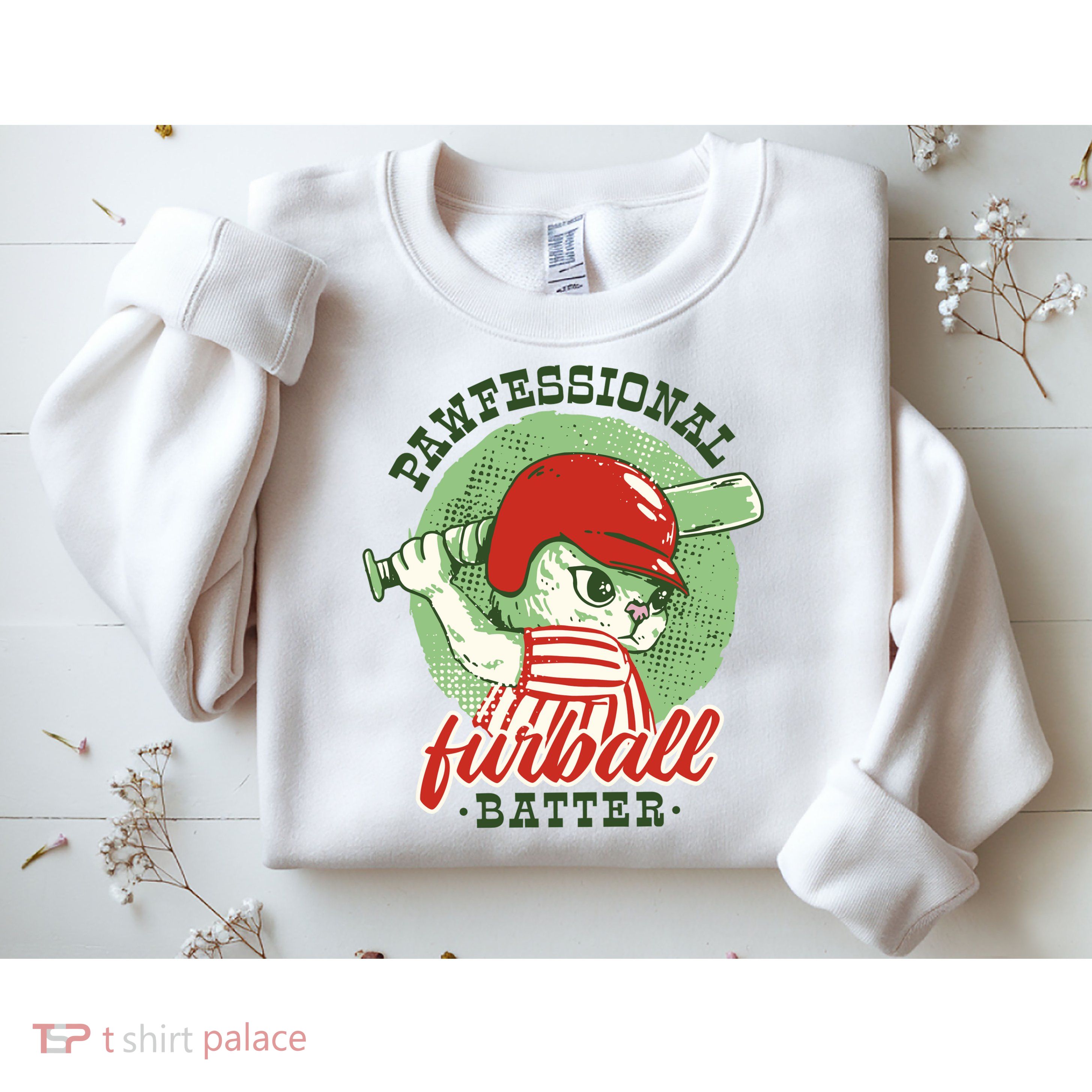 Professional Baseball Player Cat Cute Sweatshirt