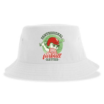 Professional Baseball Player Cat Cute Sustainable Bucket Hat